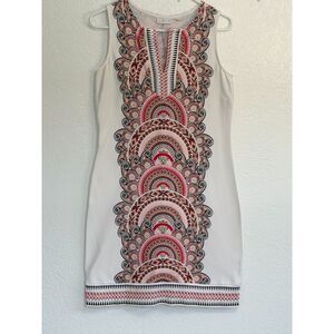 New York & Company Sleeveless Shift Dress Tribal Print Size S